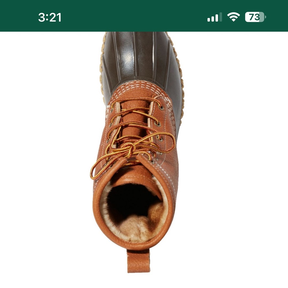 LLBean Men’s Sterling  8 inch boots, perfect for snow or rain.